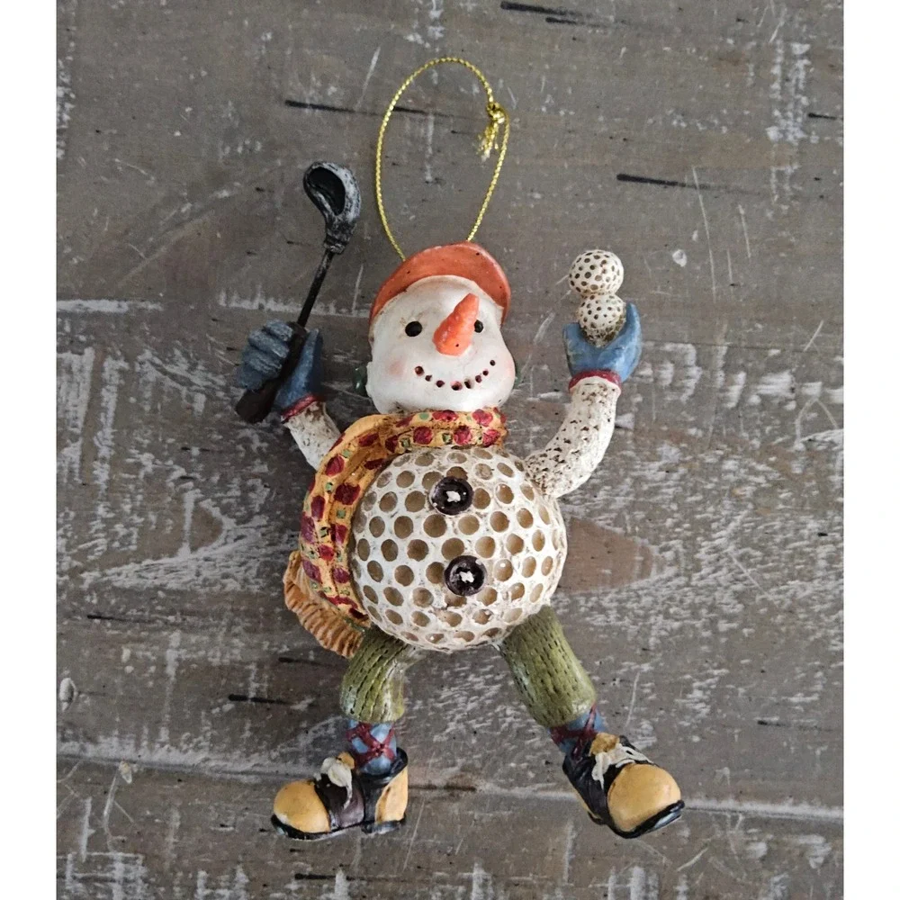Golf Snowman Christmas Ornament Golfer Holiday Tree Decor‎ Cottagecore Sports